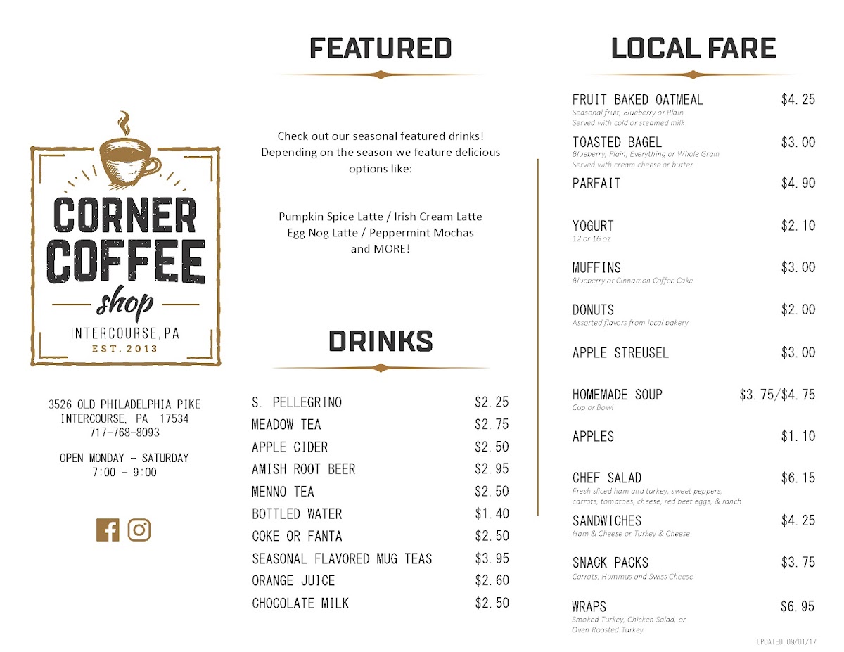 Corner Coffee Shop Menu - Image 4