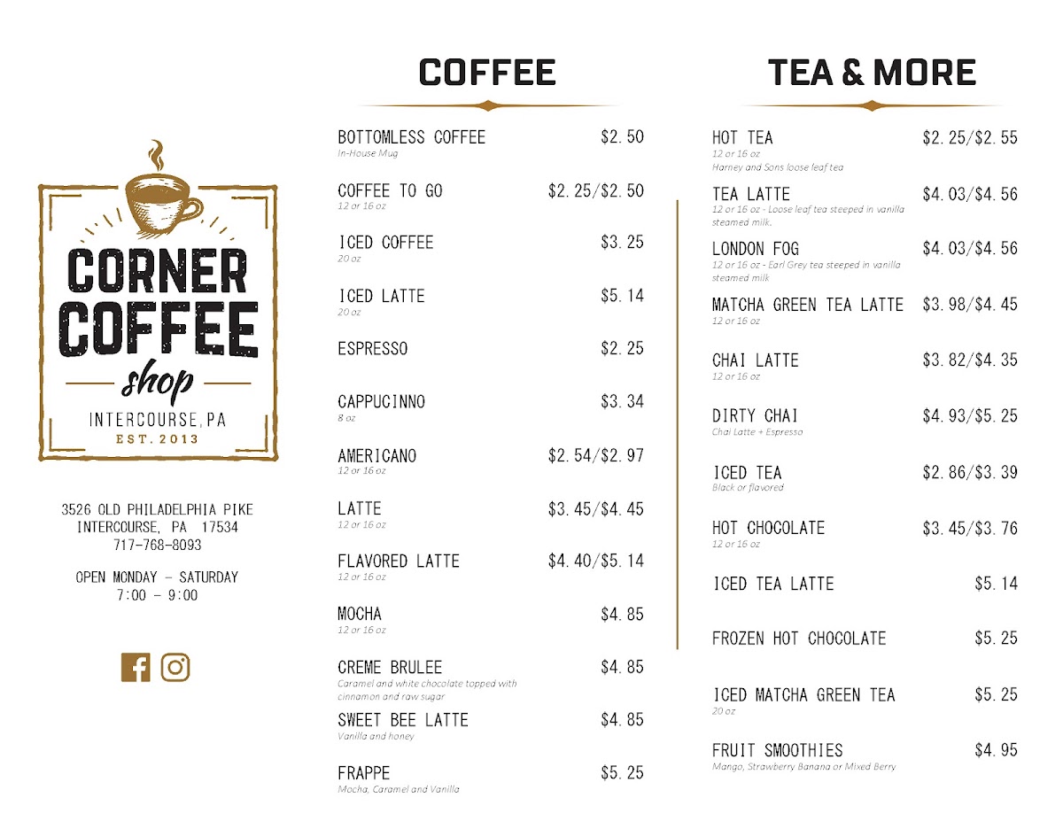 Corner Coffee Shop Menu - Image 6